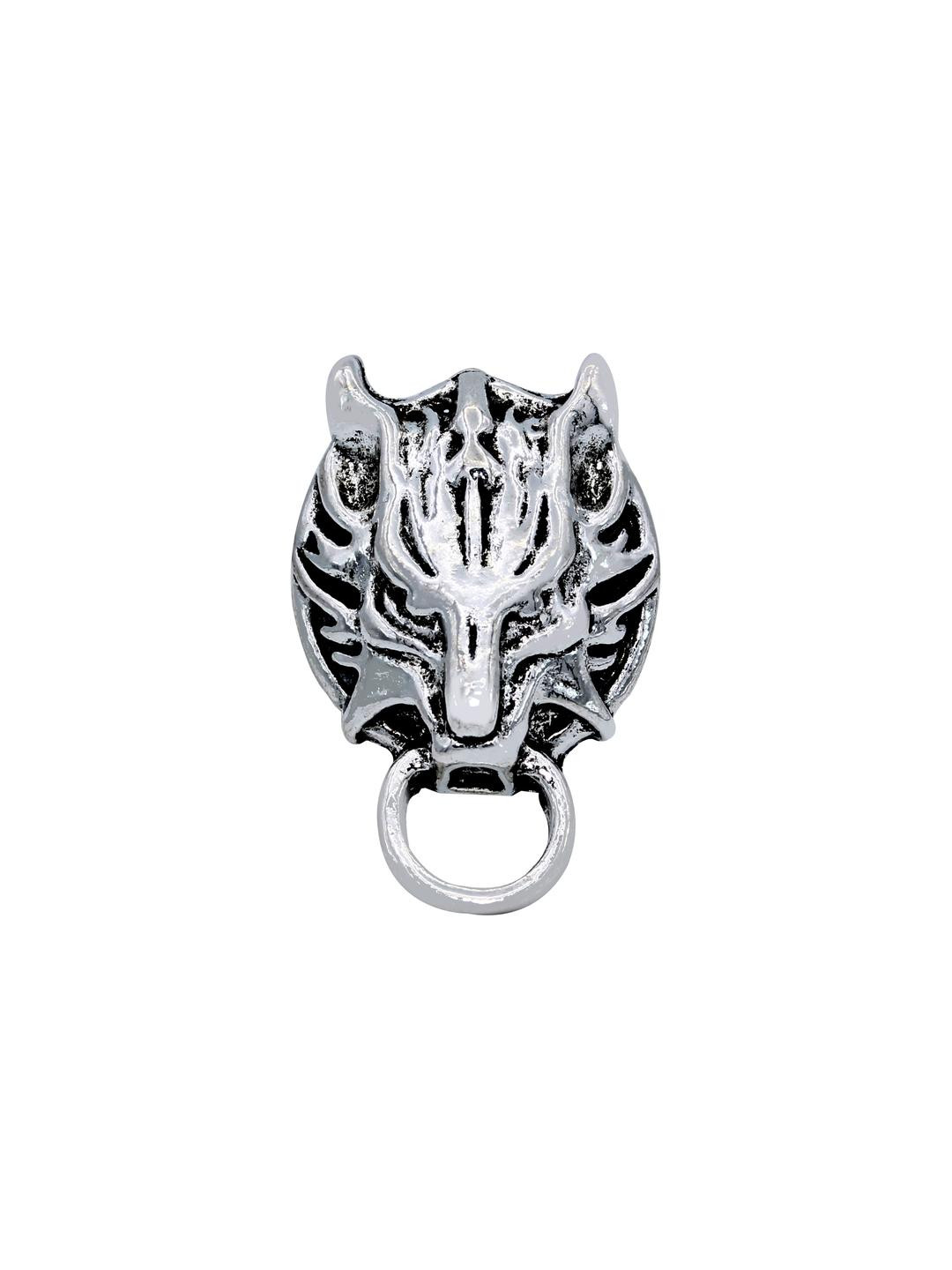 Oxidised Antique finish Brass, Tiger head with ring in mouth,design Finger ring Men