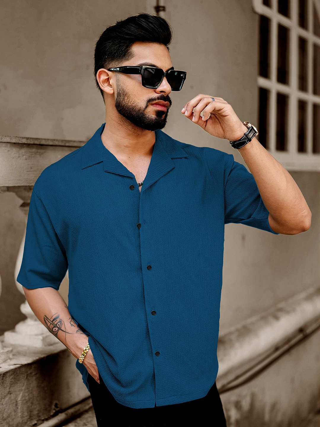 MARMIC FAB Men Cutaway Collar Formal Shirt