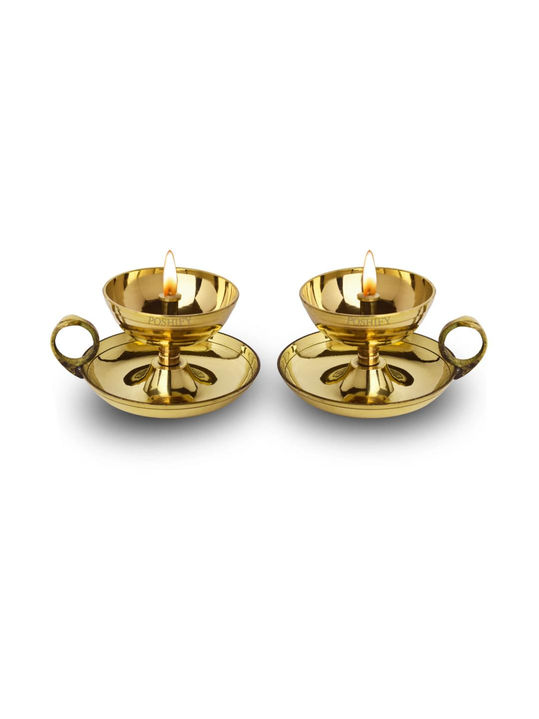 POSHIFY Set Of 2 Brass Diya