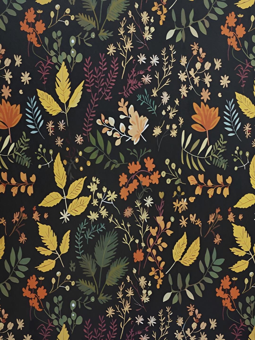 HOMEMATES Black & Yellow Floral Printed Waterproof Peel Stick Self Adhesive Wallpaper