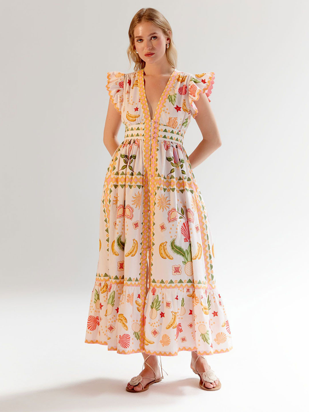 NOIB Estella Women Floral Printed Maxi Cotton Dress