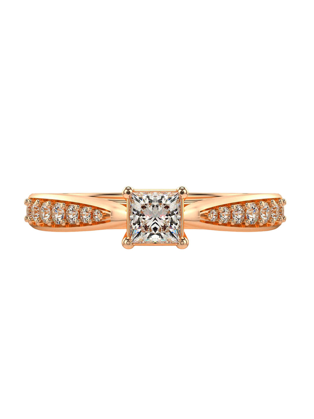 VALANOVA Women 18 Kt Rose Gold Lab Grown 0.68 CT Diamond Rings 2.24 gm
