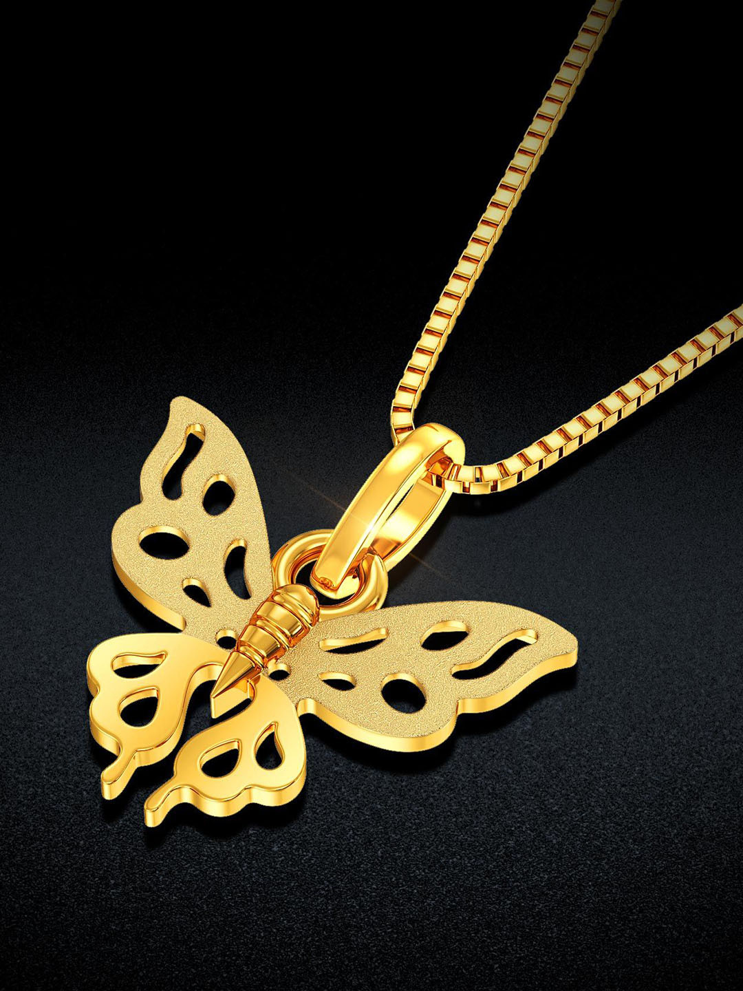 Joyalukkas 22 Kt Gold Glasswing Butterfly Gold Pendant-1.34 g