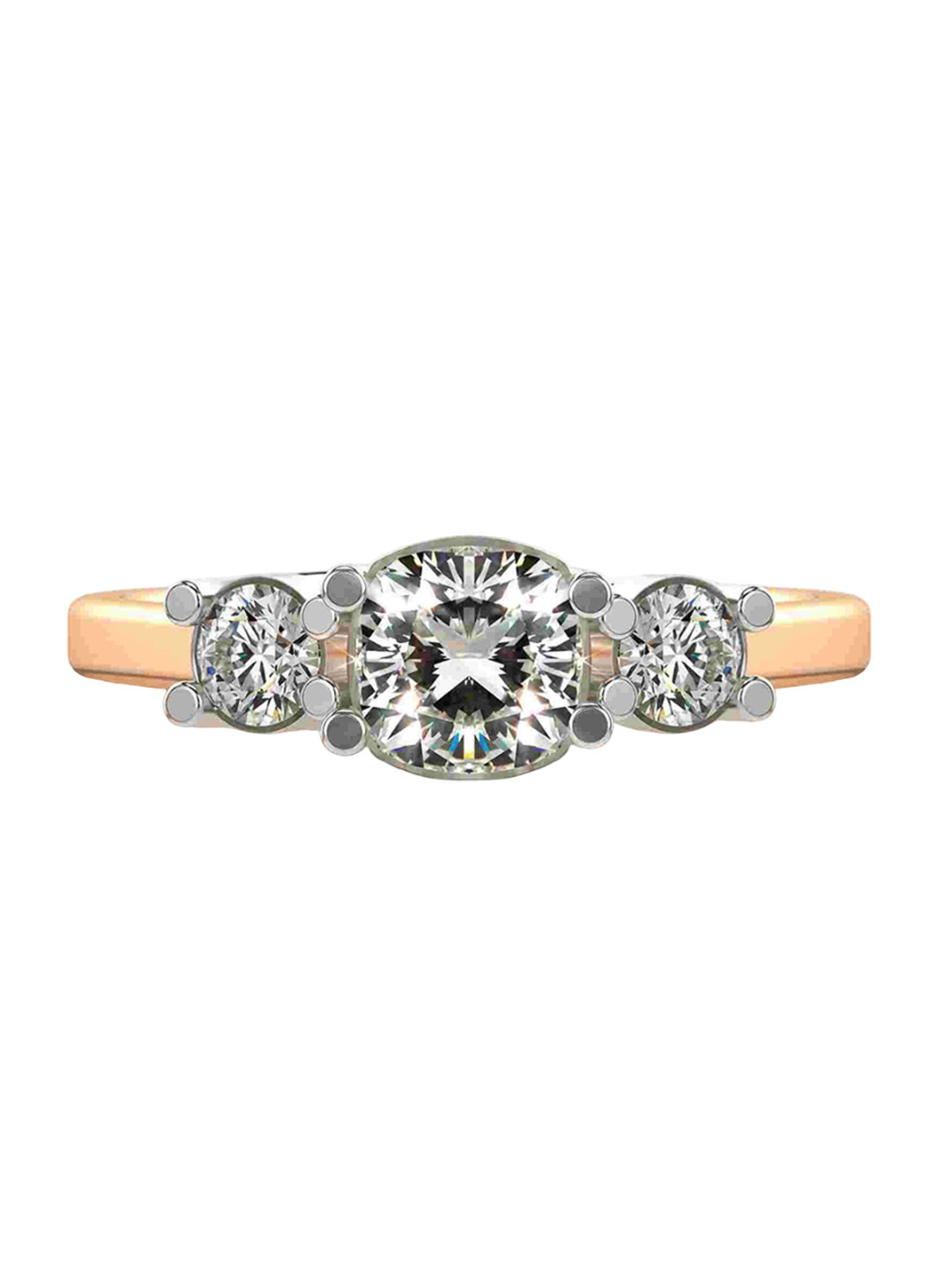 VALANOVA Women 18 Kt Rose Gold Lab Grown 0.68 CT Diamond Rings 2.29 gm