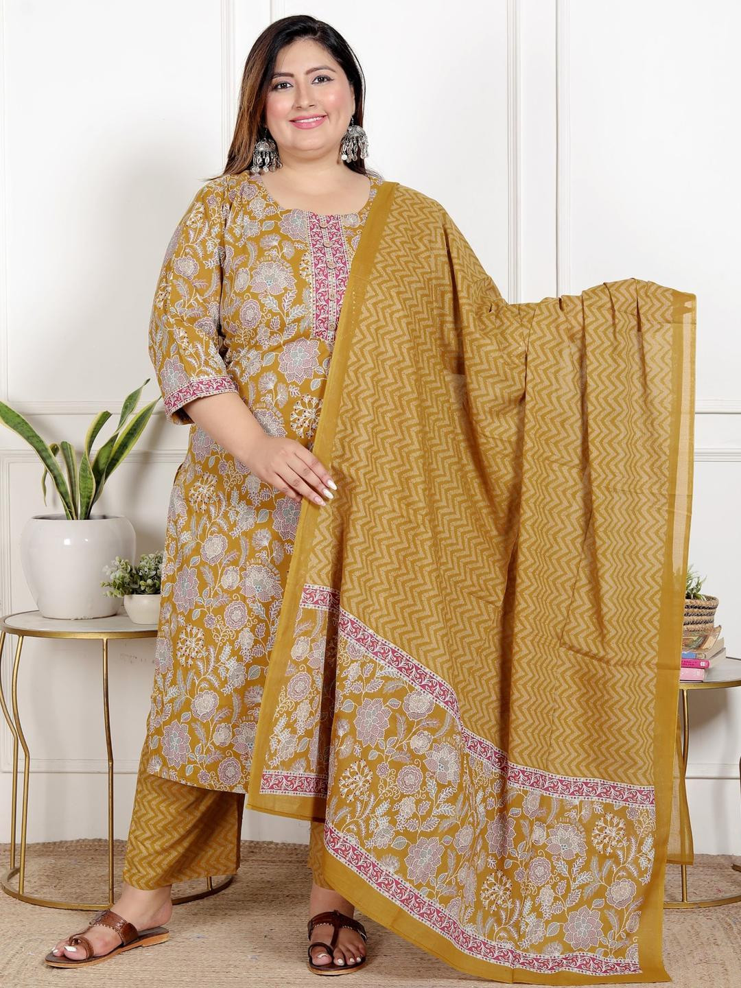 Swasti Women Mustard Kurta Sets