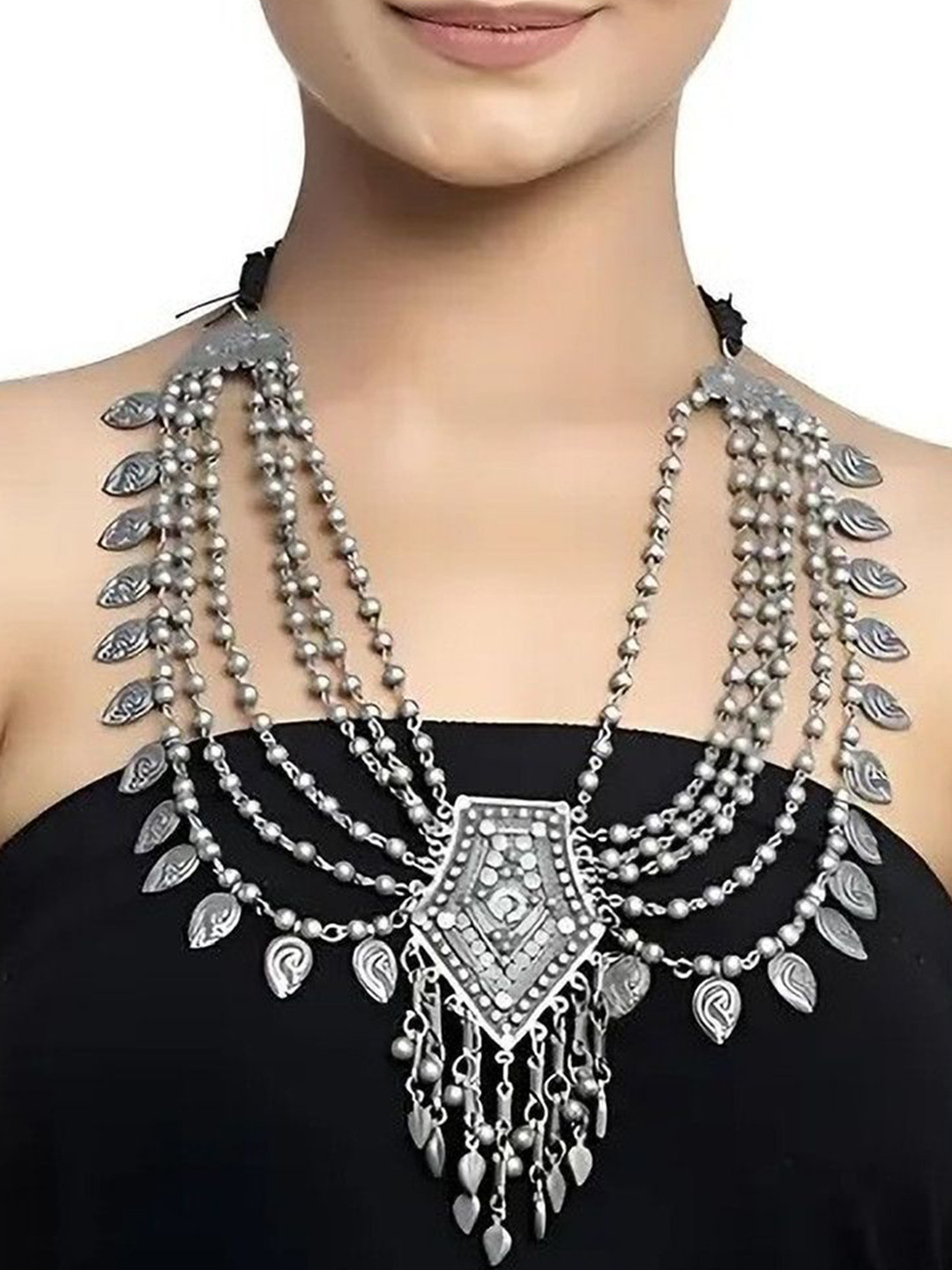 Samridhi DC Multi Layered Oxidised Necklace