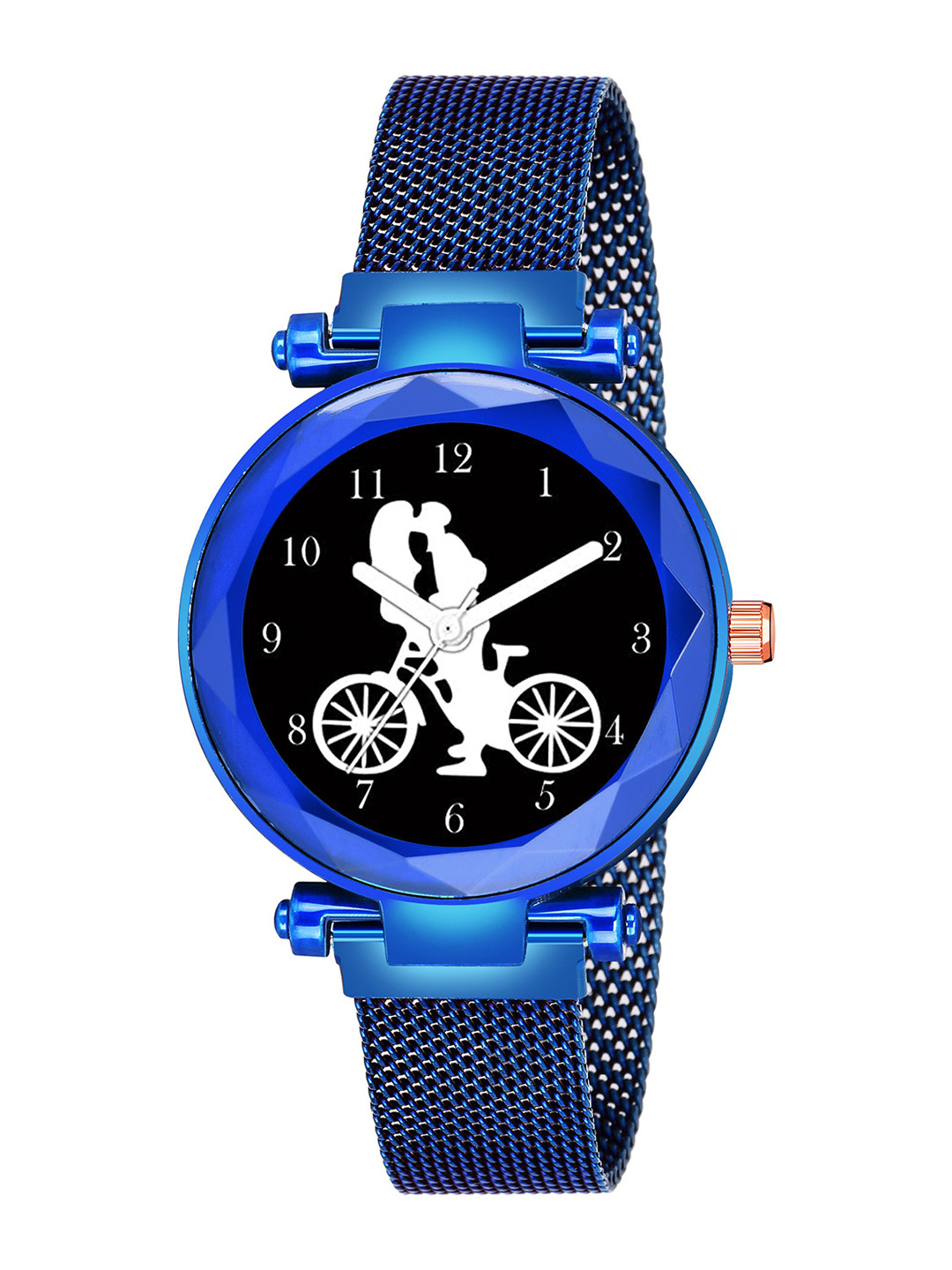 Gopal Shopcart Unisex Printed Dial & Bracelet Style Strap Analogue Watch GR 379BLU Cycle M