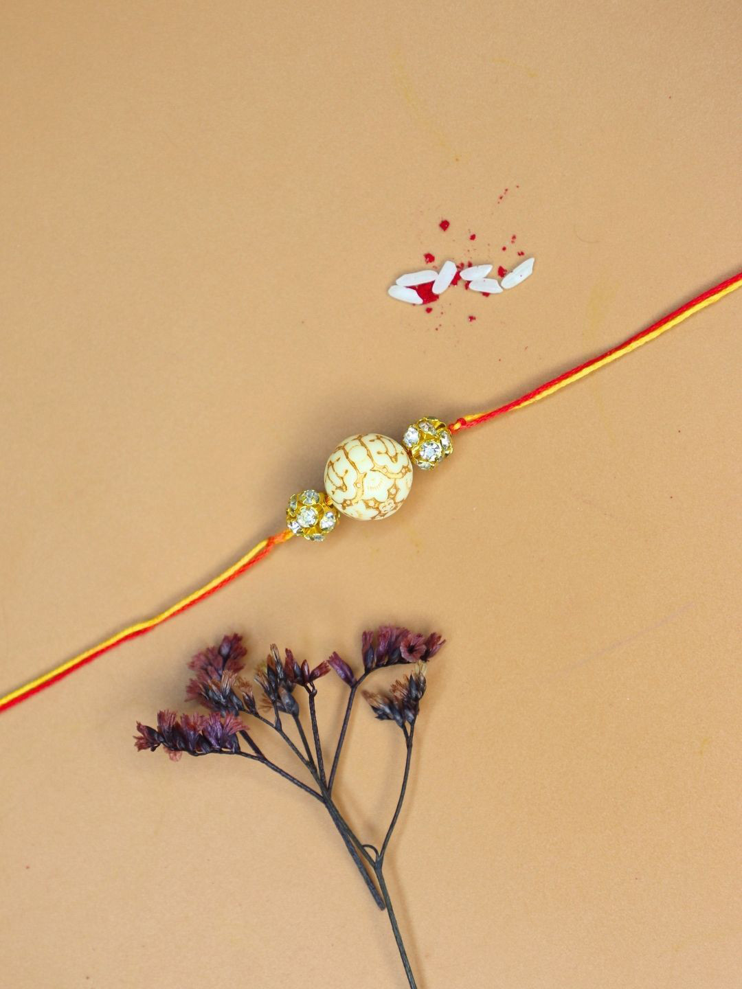Anouk Designer Beaded Rakhi With Greeting Card Gift Set