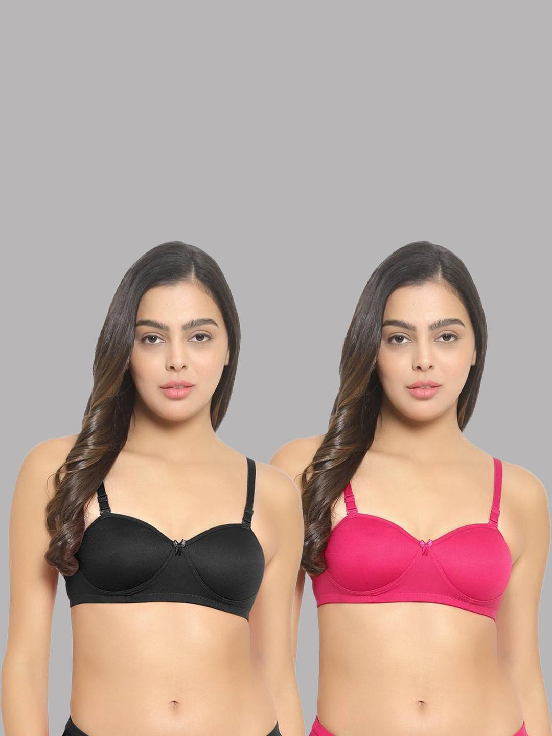 Women Cotton Black,Pink Padded Non-Wired Lingerie Bra Sport wear Gym Crop Tank Top