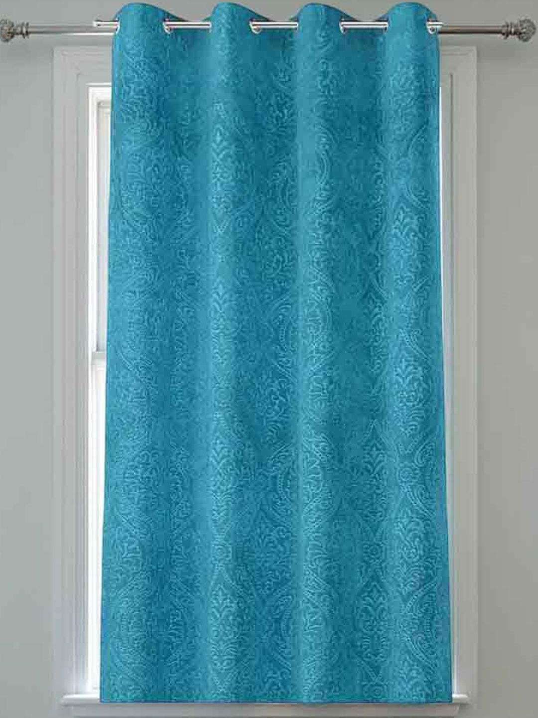 IVAZA Turquoise Blue Velvet Window Curtains