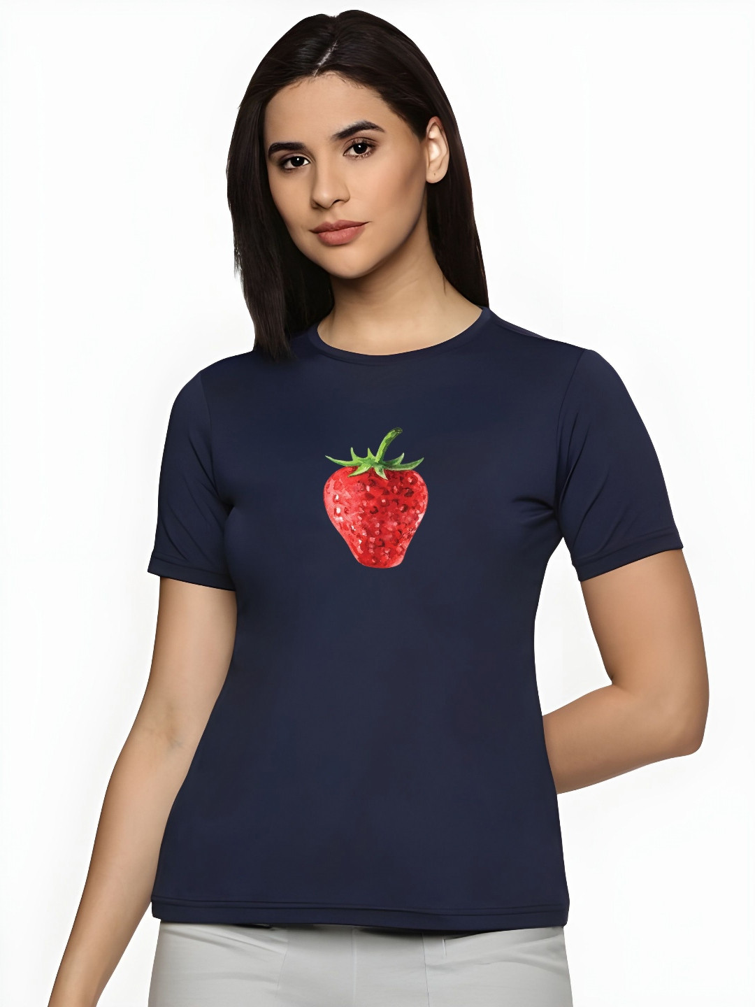 Navy Blue Graphic Printed Regular Fit T-shirt