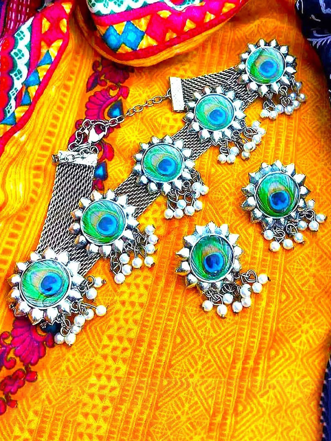 DEGHLAM Unisex Set Of 2 German Silver Beaded Jewellery Sets