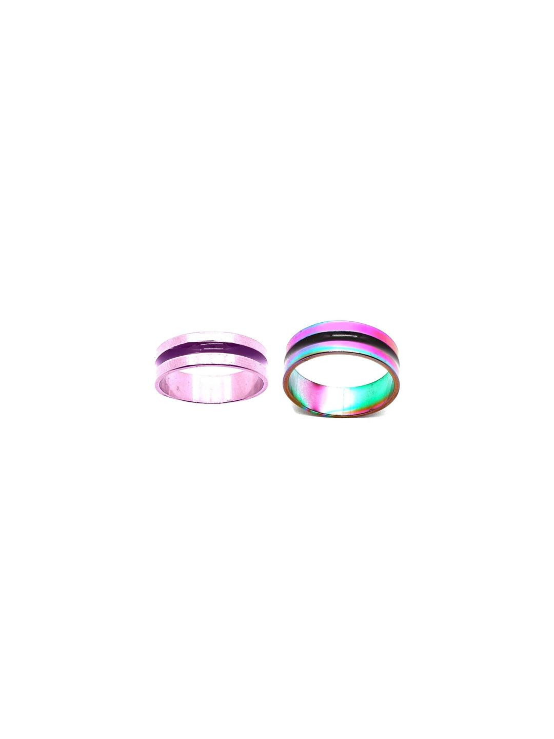 Dynamic Retail Global Set of 2 Rings for Men & Women, Multicolor-Purple Copper Ring ()