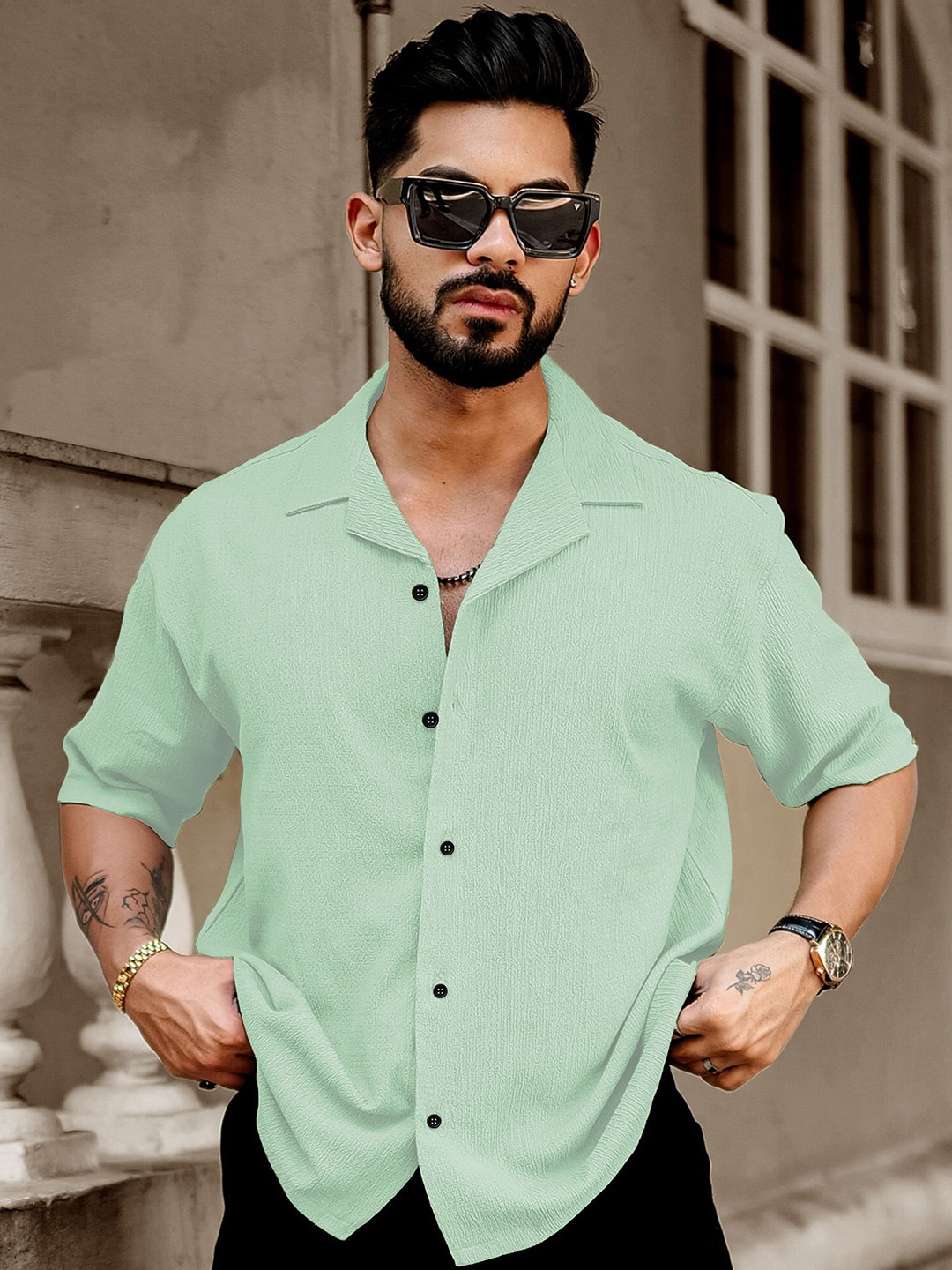 MARMIC FAB Men Comfort Self Design Casual Shirt