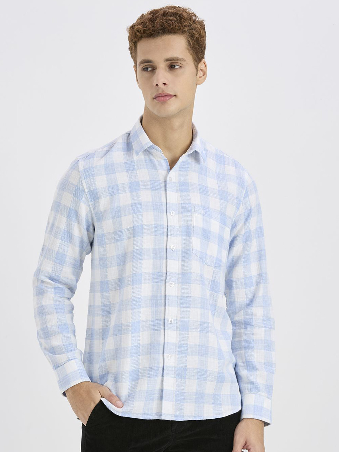 ROCKING SWAMY Men Gingham Checks Checked Casual Shirt