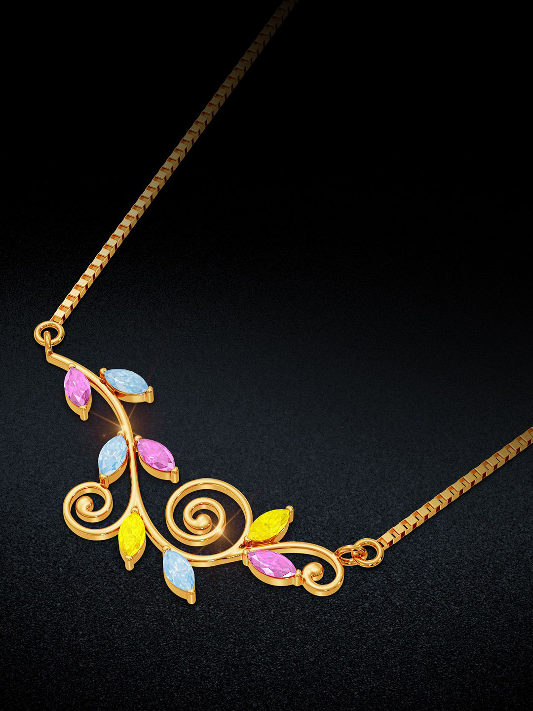 Joyalukkas 22 Kt Gold Nature's Swirl Gold Necklace