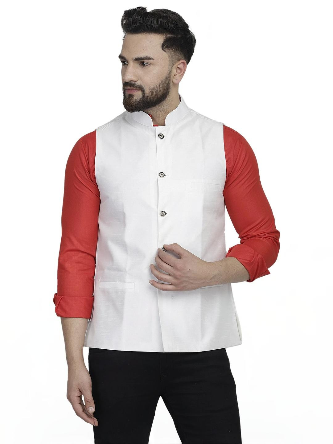 B BEN Sleeveless Self Design Men Jacket ()