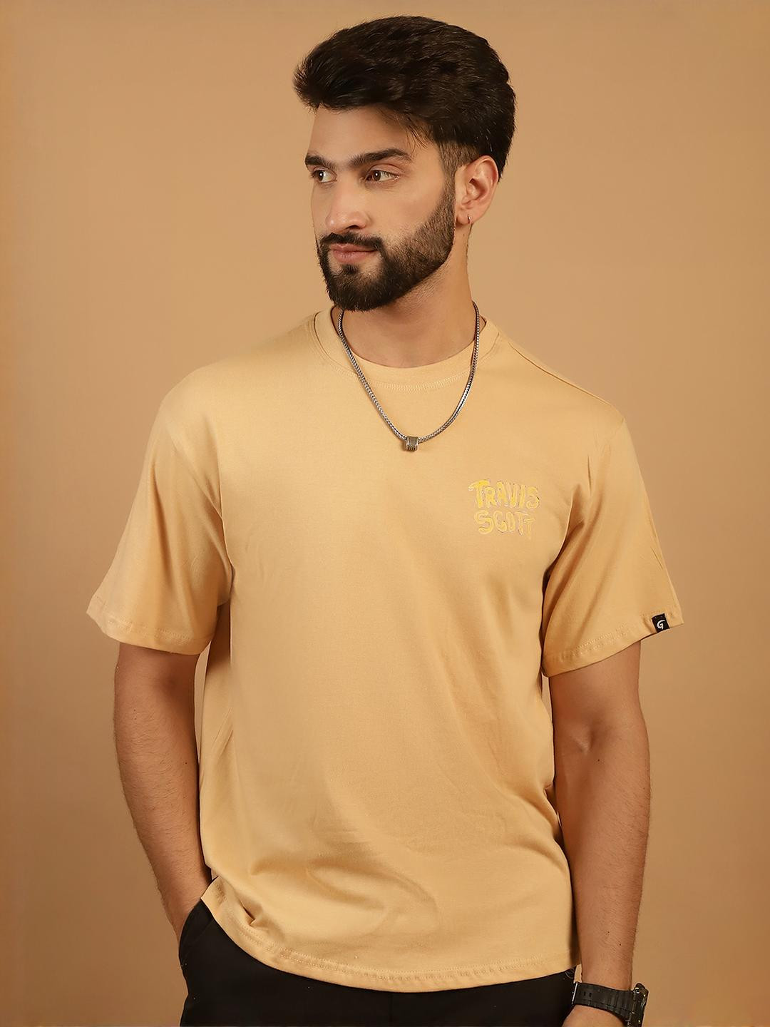 Oversized Graphic Beige T-Shirt