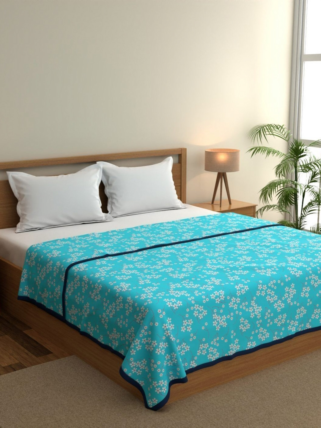 home expressions Blue Ambrosia Printed Lightweight Cotton AC Room 120 GSM Double Bed Dohar