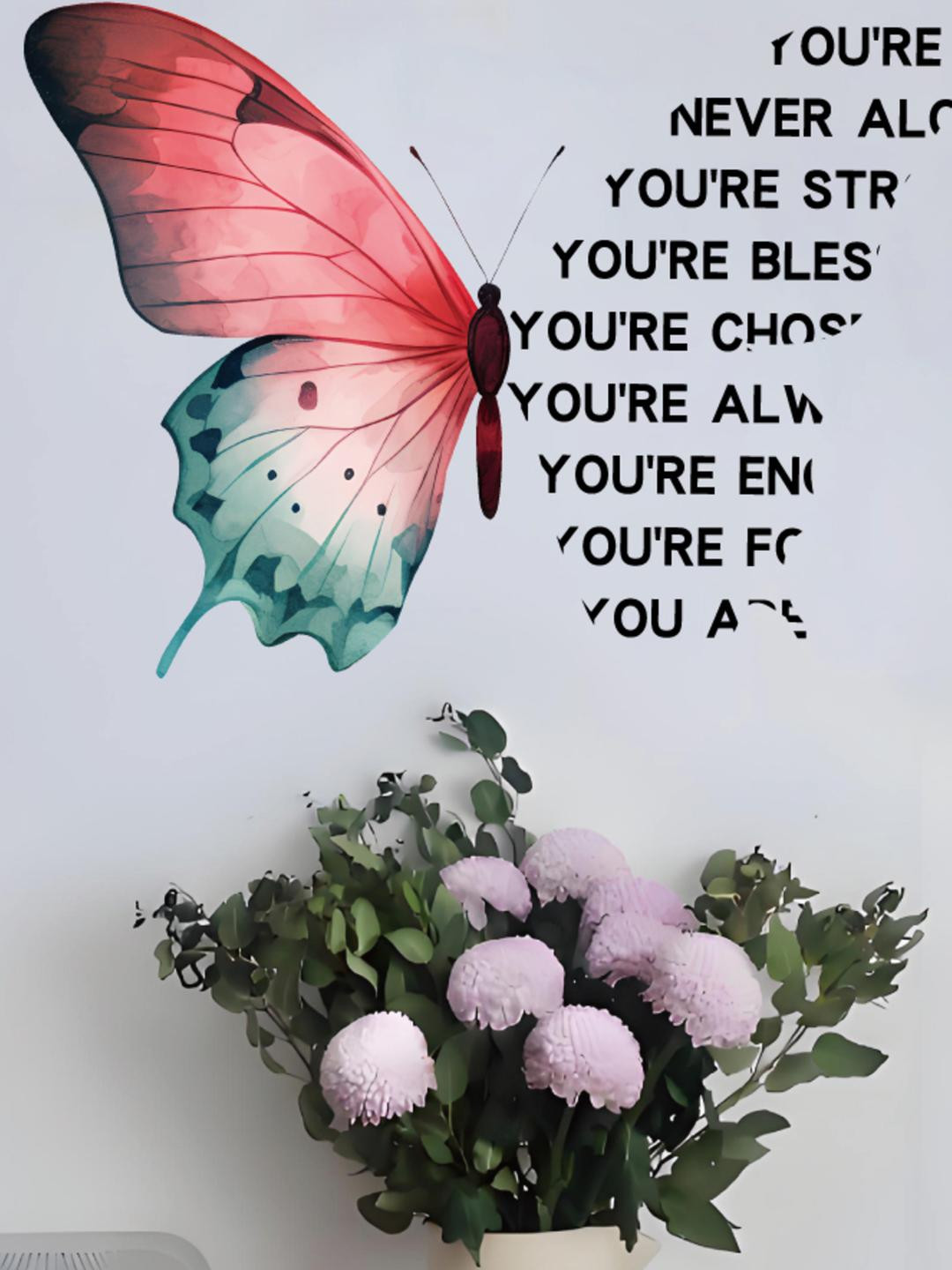 INDIAN ROYALS Inspirational Butterfly Quote Wall Sticker -  (30CM x 60CM)