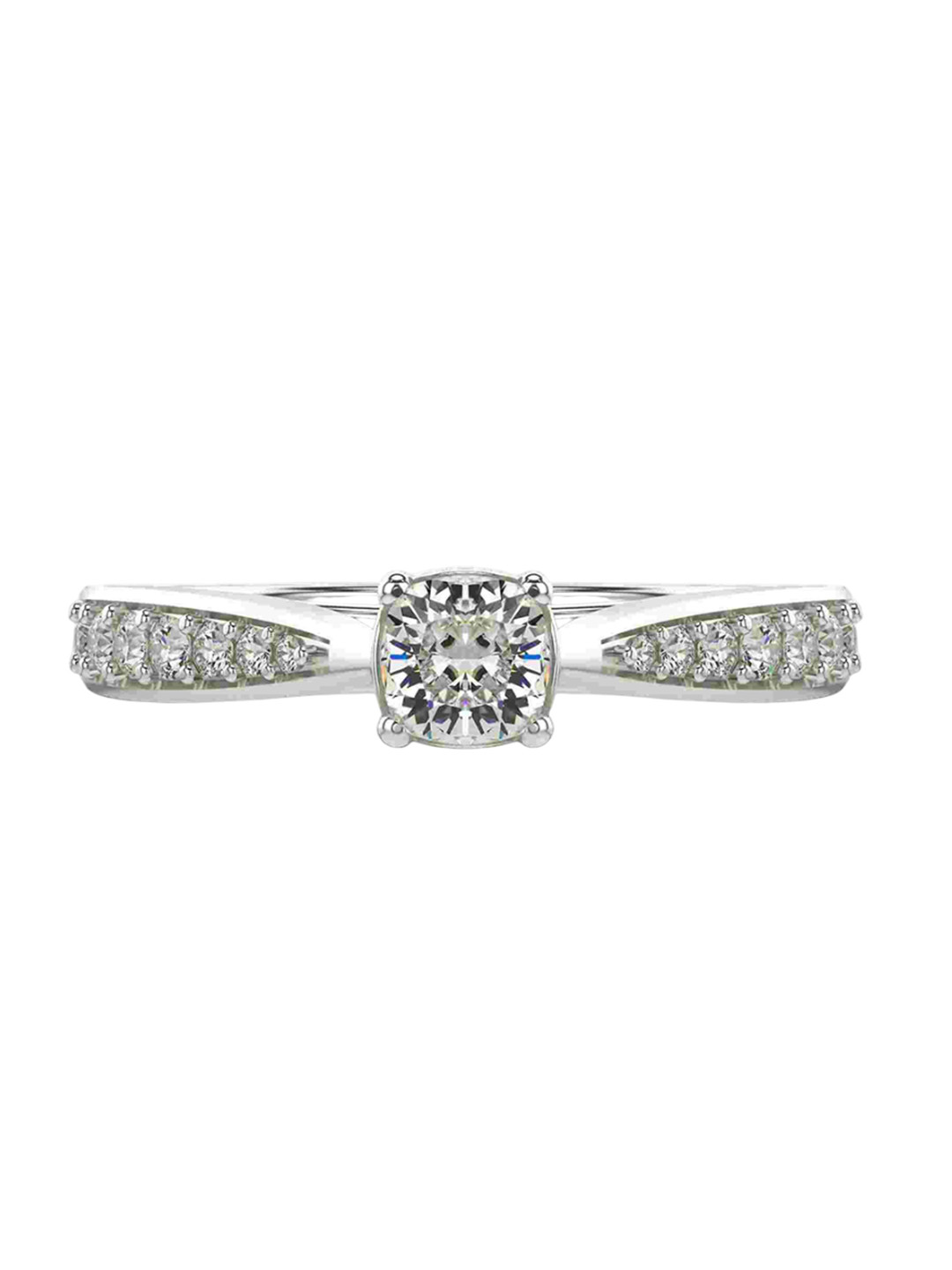 VALANOVA Women 18 Kt White Gold Lab Grown 0.68 CT Diamond Rings 2.25 gm