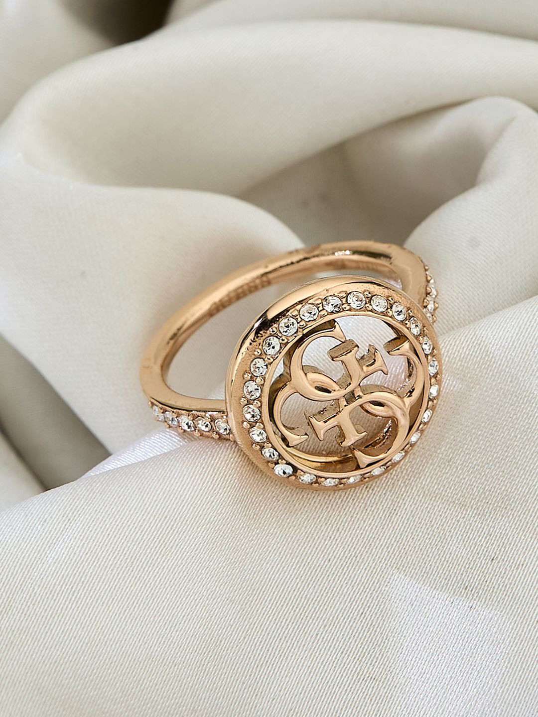 GUESS Women Life In 4G Gold-Plated Stainless Steel Ring