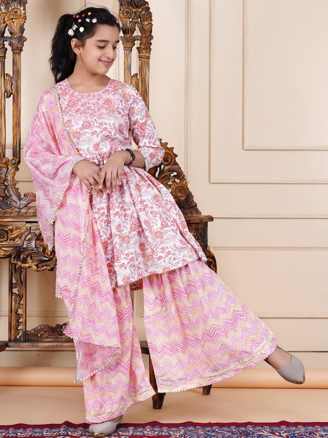 B.TECH Girls Pink Kurta Sets