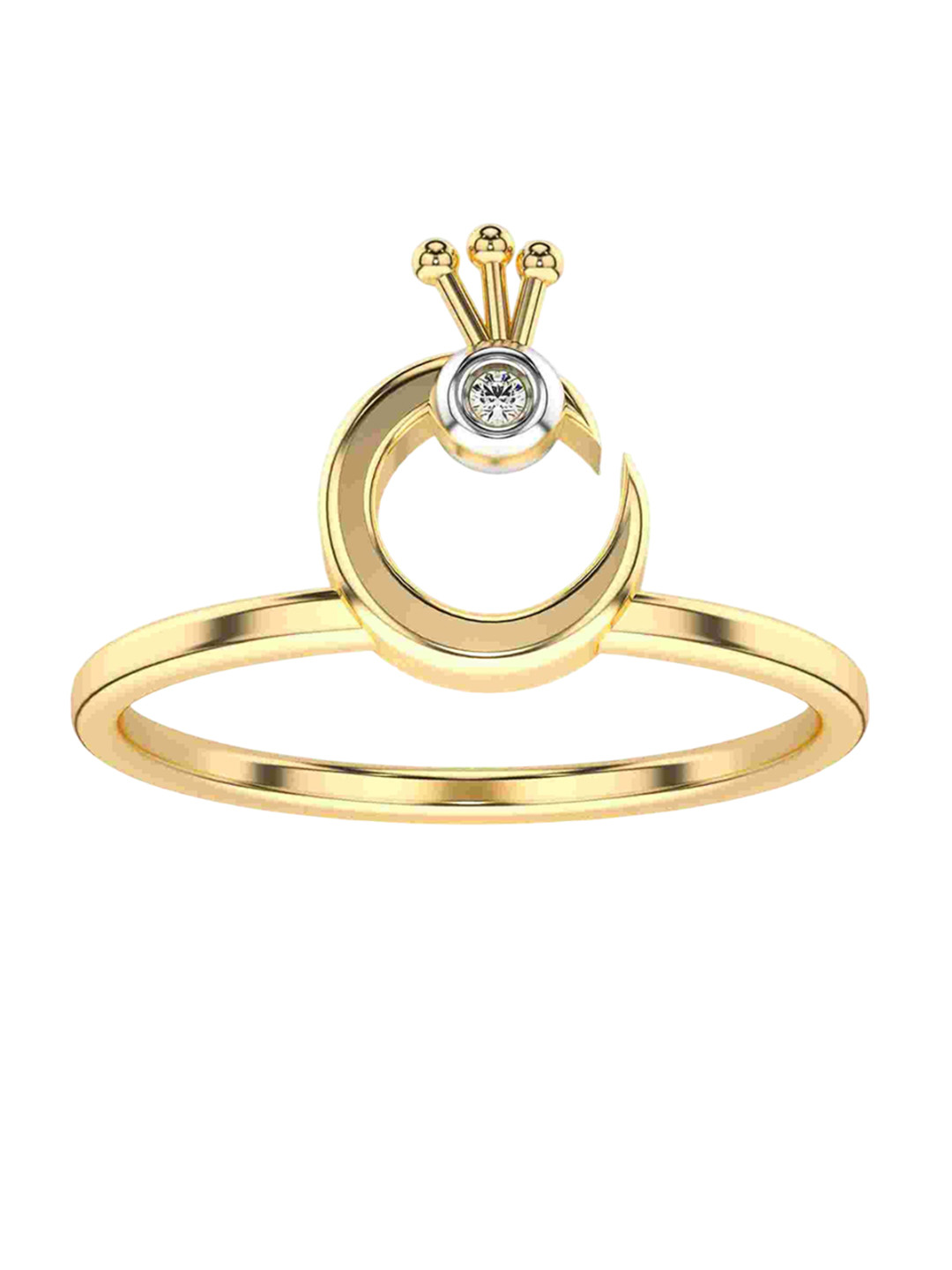 VALANOVA Women 18 Kt Sterling Silver Plated Gold Lab Grown 0.01 CT Diamond Ring 1.33 gm