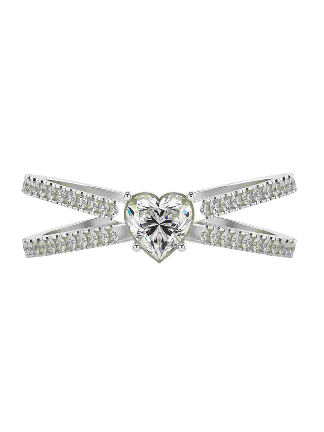 VALANOVA Women 18 Kt 925 Sterling Silver Lab Grown 0.59 CT Diamond Ring 2.01 gm