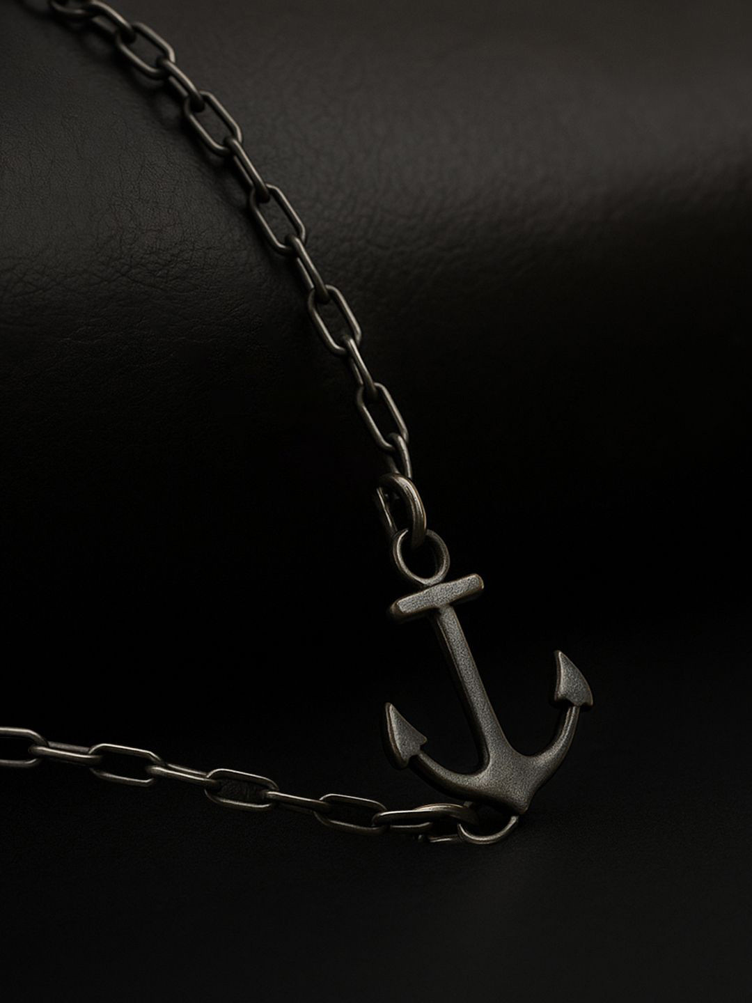 Carlton London Anchor Men Minimal Stainless Steel Necklace