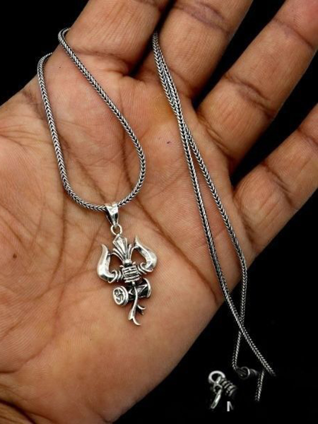 PASU FASHION Unisex Stainless Steel Silver-Plated Contemporary Pendant With Chain