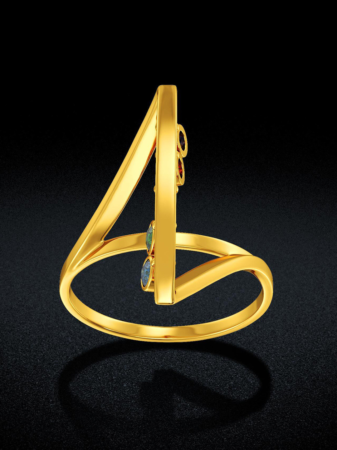 Joyalukkas Women Rainbow Charm Delight 22 Kt Gold Ring 3.12 gms ;