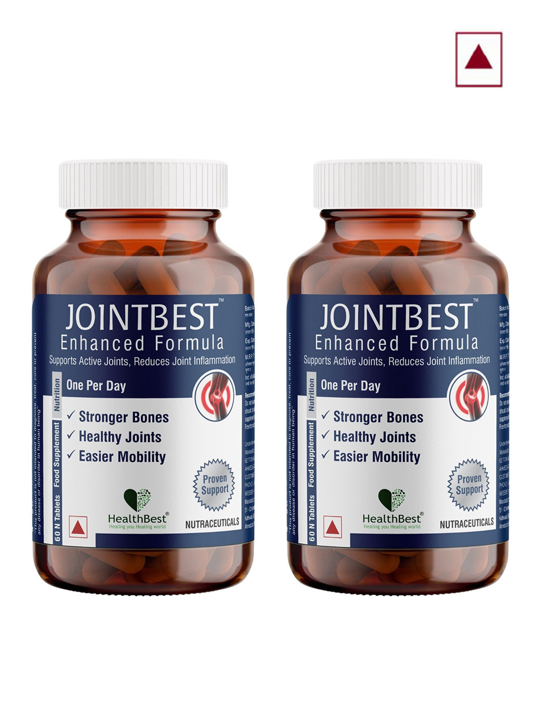 HealthBest Set Of 2 Joint Support Supplements - 60 Tablets Each