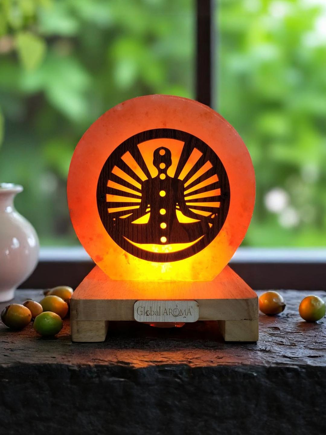 7 Chakra Himalayan rock salt crafted Lamp