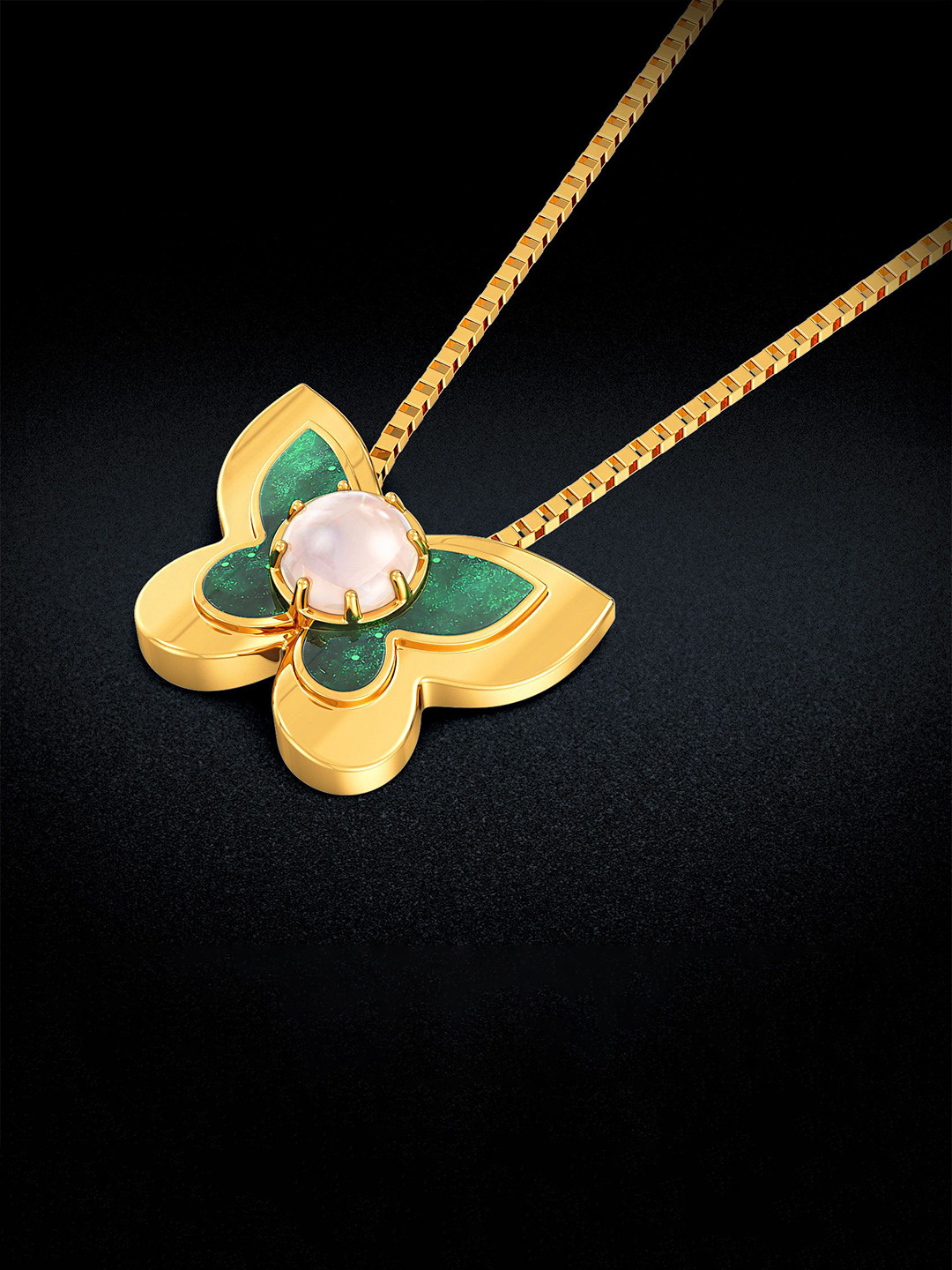 Joyalukkas 22KT Pearls Flutter Pendant Gold