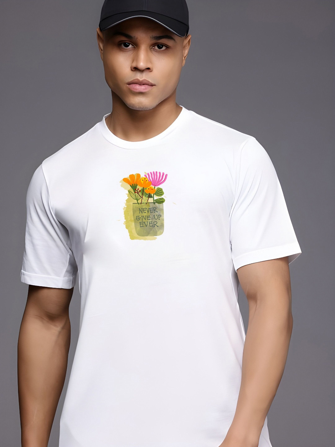 SZN Men Graphic White T-shirt with Motivational Print