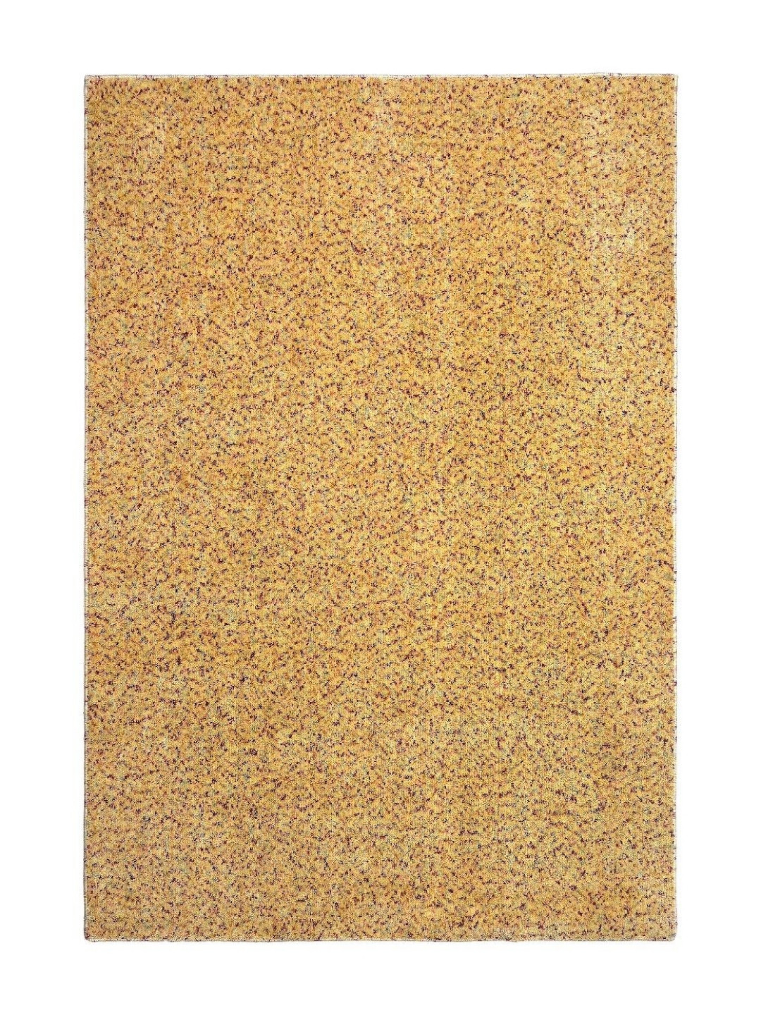 Saral Home Gold-Toned Abstract Textured Anti-Skid Microfiber Shaggy Carpet