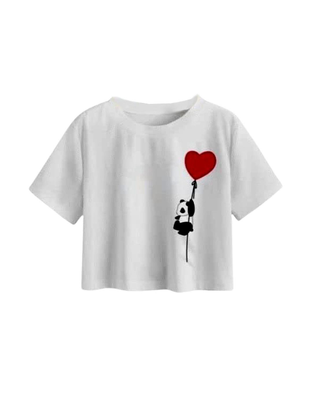 Girls Casual Cotton Blend Crop Top (White, Pack of 1)