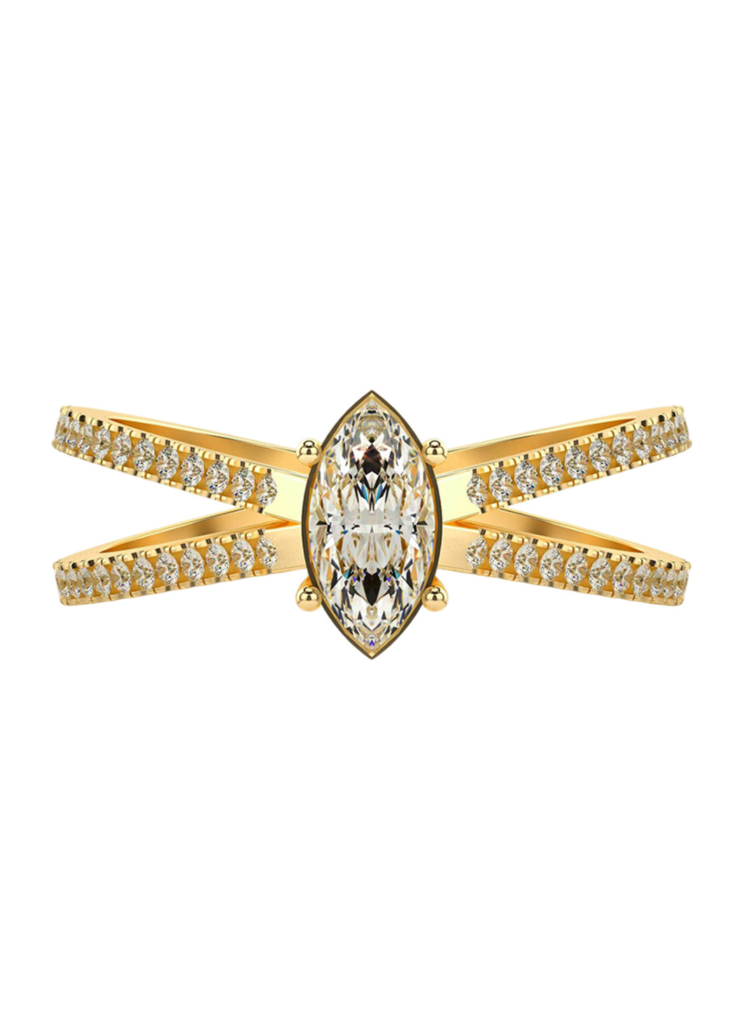 VALANOVA Women 18 Kt 925 Sterling Silver Lab Grown 0.64 CT Diamond Ring 1.92 gm