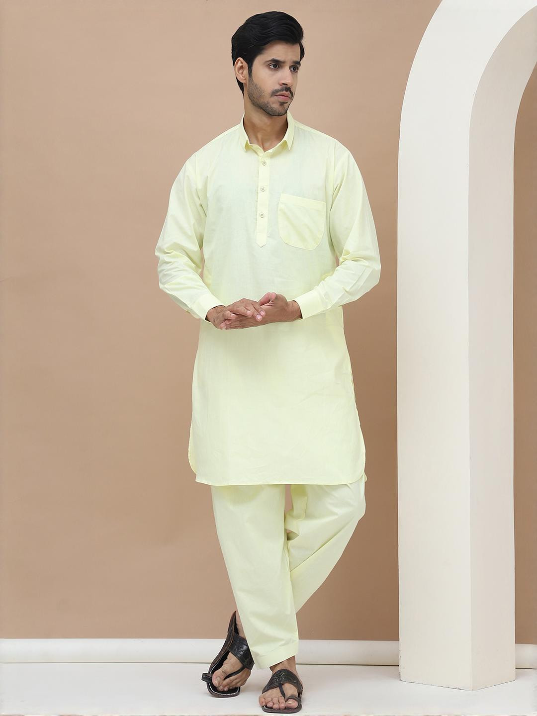 GRAGE Men Yellow Kurta Sets
