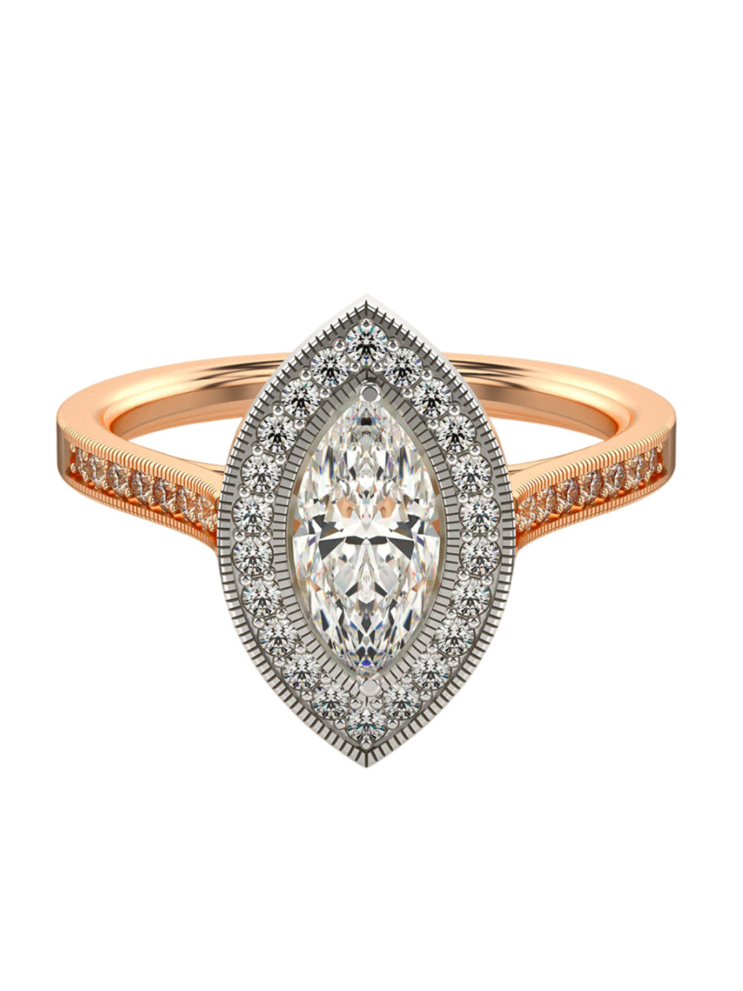 VALANOVA Women 18 Kt 925 Sterling Silver Lab Grown 0.99 CT Diamond Ring 3.16 gm