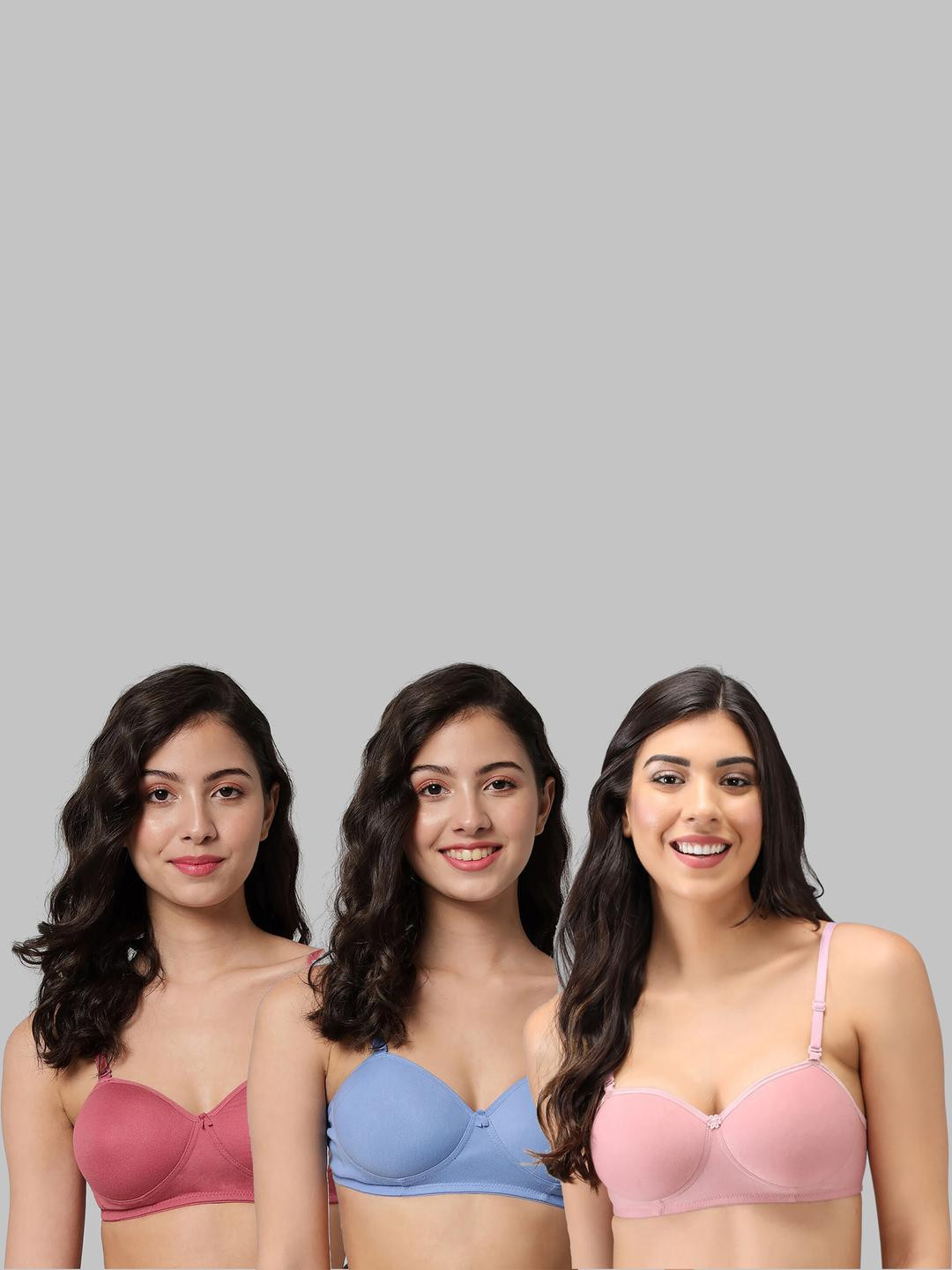 Women Cotton Red,Light Blue,Pink Padded Non-Wired Lingerie Bra Sport wear Gym Crop Tank Top