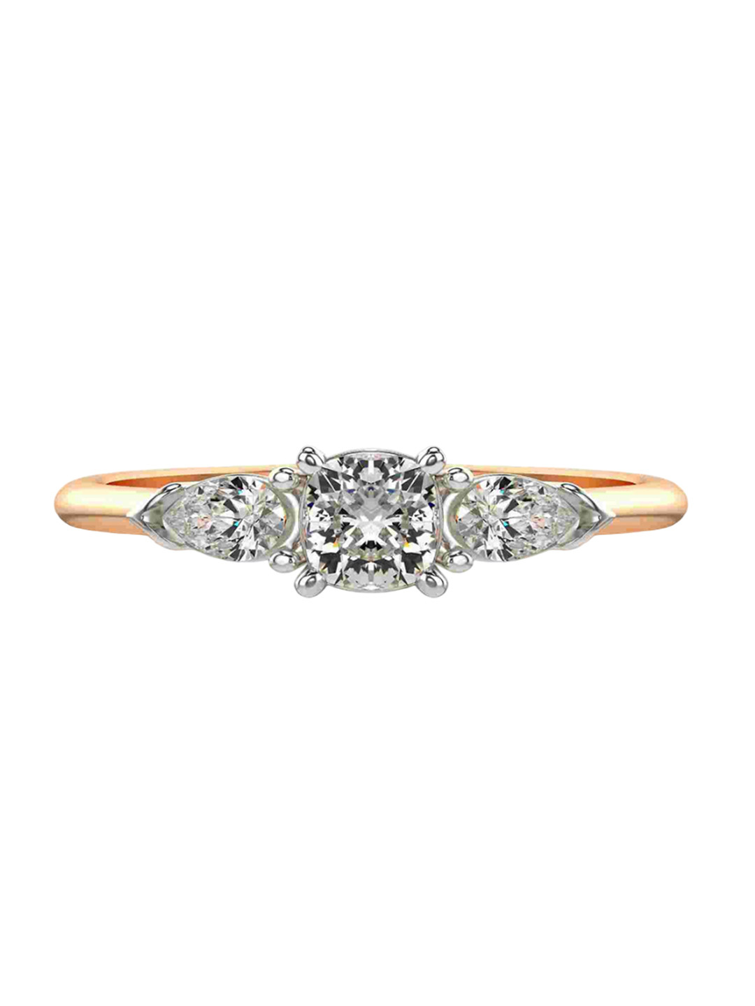VALANOVA Women Sterling Silver Plated with Rose Gold & Certified Lab Grown Diamond 0.72cts