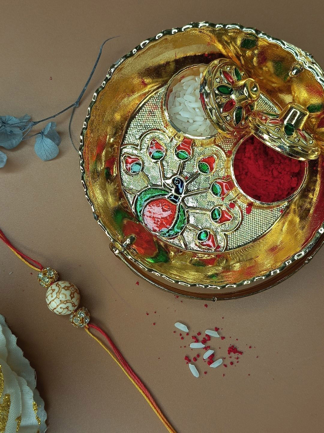 Anouk Beaded Rakhi Tribal Print & Card