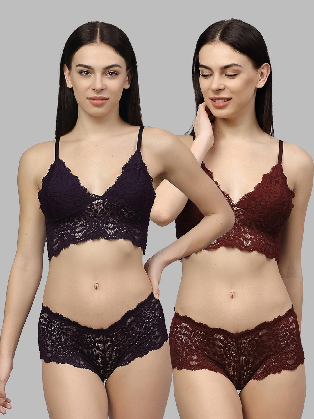 Samvar Pack Of 2 Self-Designed Non-Padded Lingerie Set  B_Till-Set_B,M