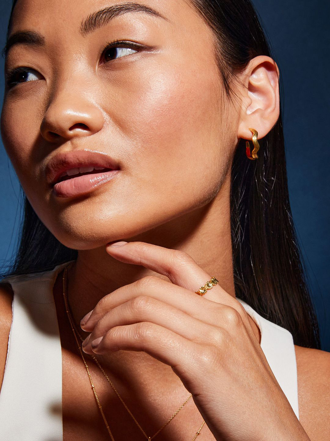 Accessorize 14K Gold-Plated Flower Finger Ring