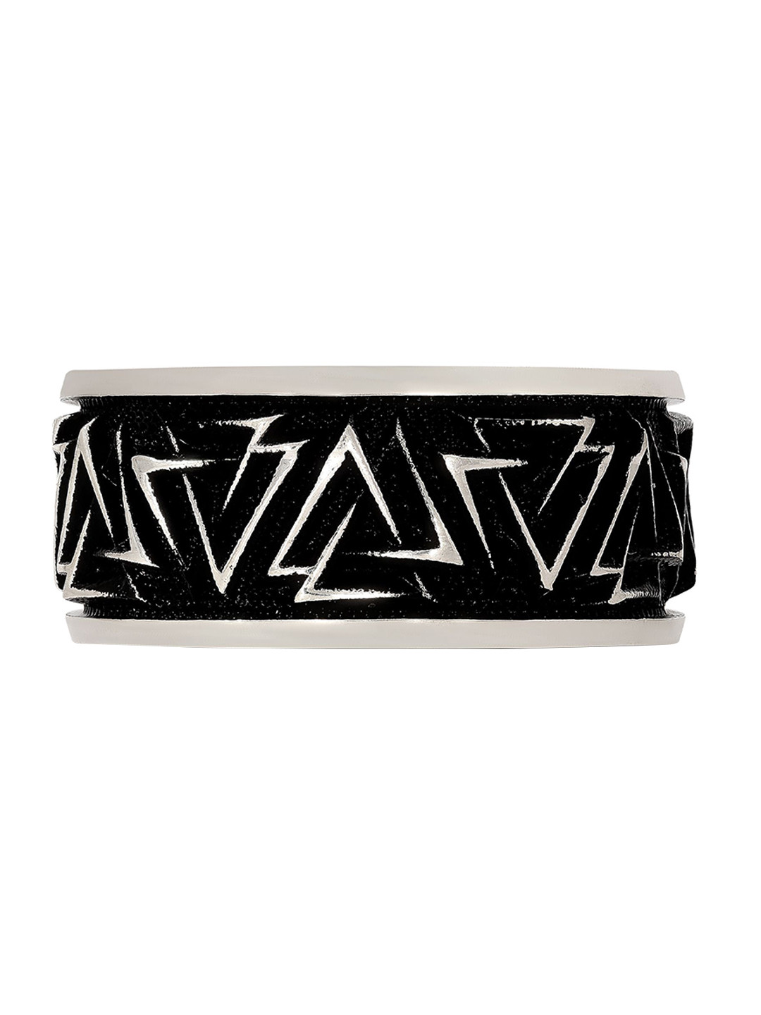 BHIMA Men 925 Sterling Silver Prism Cut Band Ring