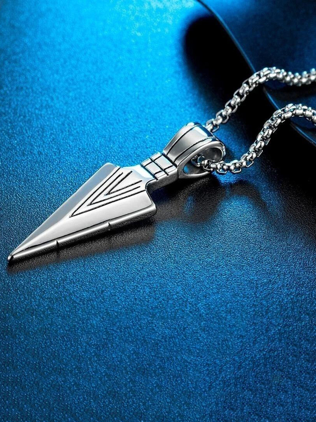 kazare Unisex Stainless Steel Contemporary Shaped Pendants With Chains