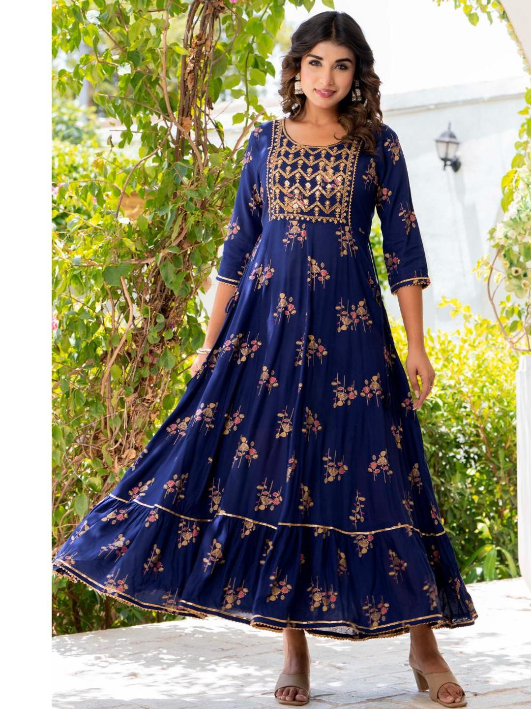 RAINDROP Women Blue Kurtas