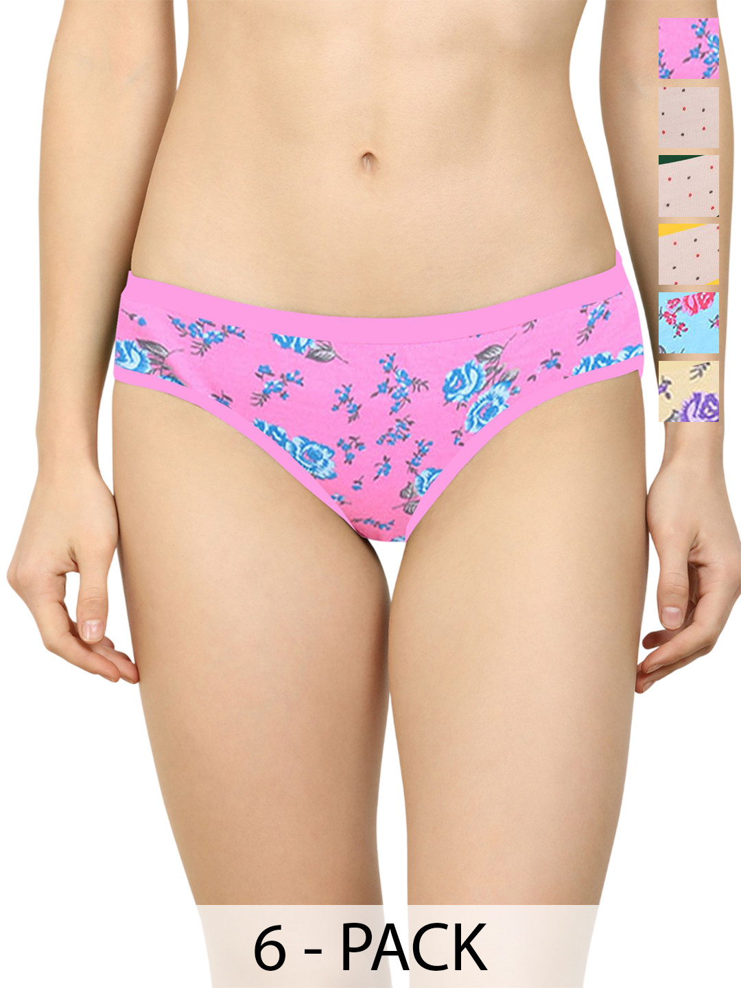 Samvar Pack Of 6 Printed Hipster Briefs 3WDOT-3FIL_S